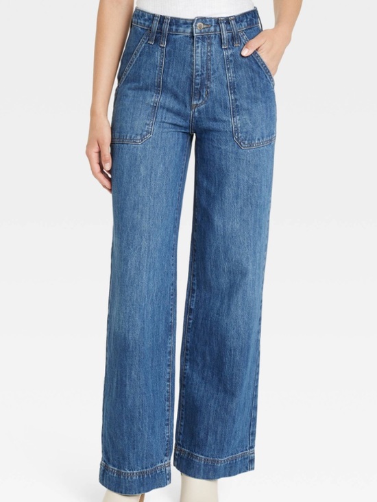 Universal Thread Denim - High-Rise Wide Leg Jeans Medium Wash SIZE 10 Universal Thread 100% Cotton